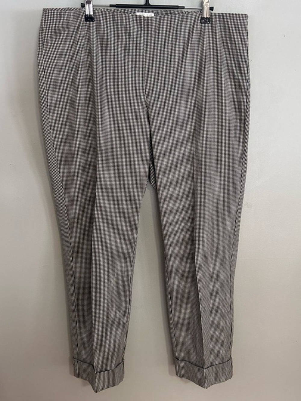 J Jill Premium Bi Stretch Gingham Ankle Pants 16P Preppy Office Chic Old Money